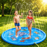 Wasserplanschbecken, Spielmatte mit Sprinklerfunktion für den Garten