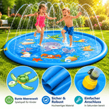 Wasserplanschbecken, Spielmatte mit Sprinklerfunktion für den Garten
