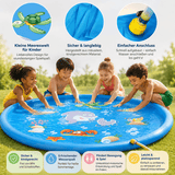 Wasserplanschbecken, Spielmatte mit Sprinklerfunktion für den Garten